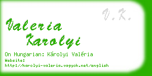 valeria karolyi business card