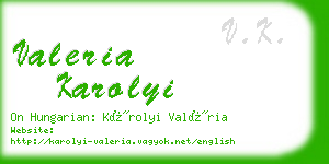 valeria karolyi business card